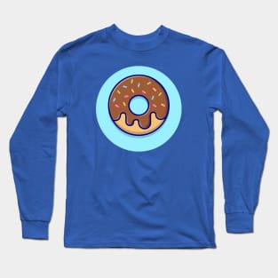 Doughnut Cartoon Vector Icon Illustration (2) Long Sleeve T-Shirt